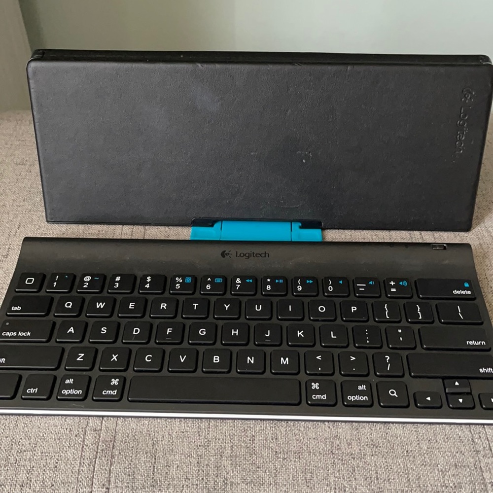 Logitech BT wireless keyboard for tablets or phones.